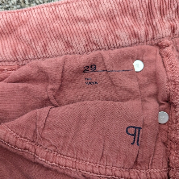 Pilcro Anthropologie The Yaya Pink Corduroy Crop Straight Jeans Women's Size 29 - Picture 8 of 8